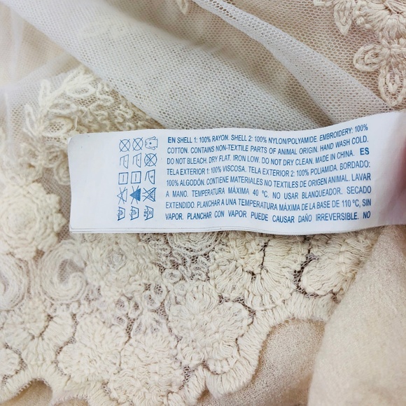 White Floral Embroidery Sleeveless Lace Top Small - Picture 5 of 5